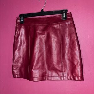 Forever 22 burgundy faux leather mini skirt